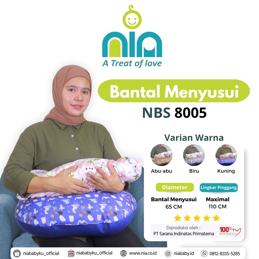 Bantal Pinggang Ibu Menyusui NIA Motif Dino - Bantal Menyusui Nia NBS 8005 Nyaman