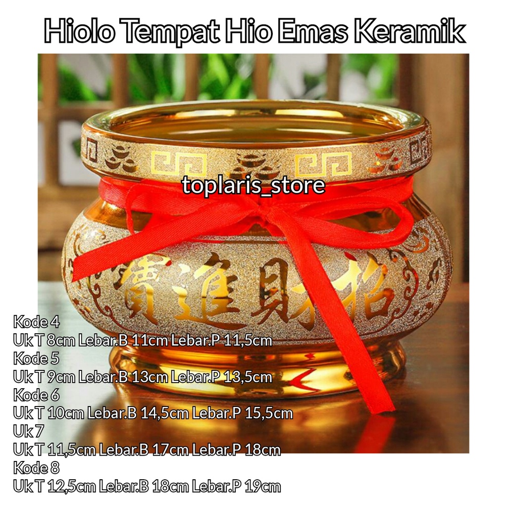 Hiolo Tempat Hio Emas Keramik Import