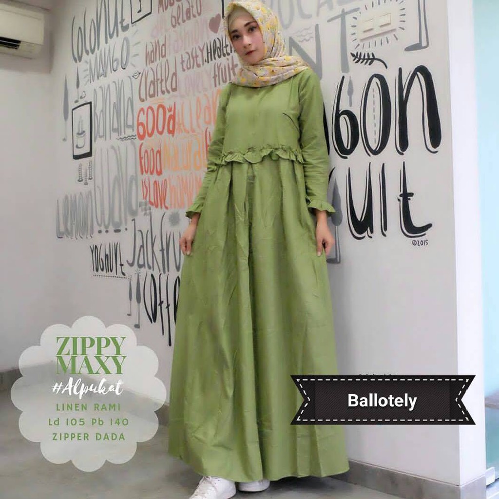 Zippy Maxy Dress Gamis Modern Pakaian Wanita Hijab Model Terbaru