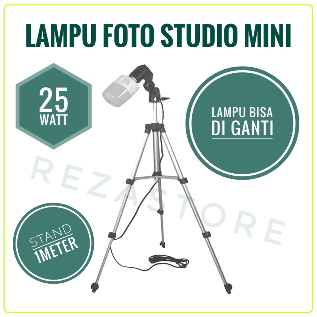 Paket Lampu Foto Studio Mini 25 Watt Murah Lighting Foto Produk By IDR