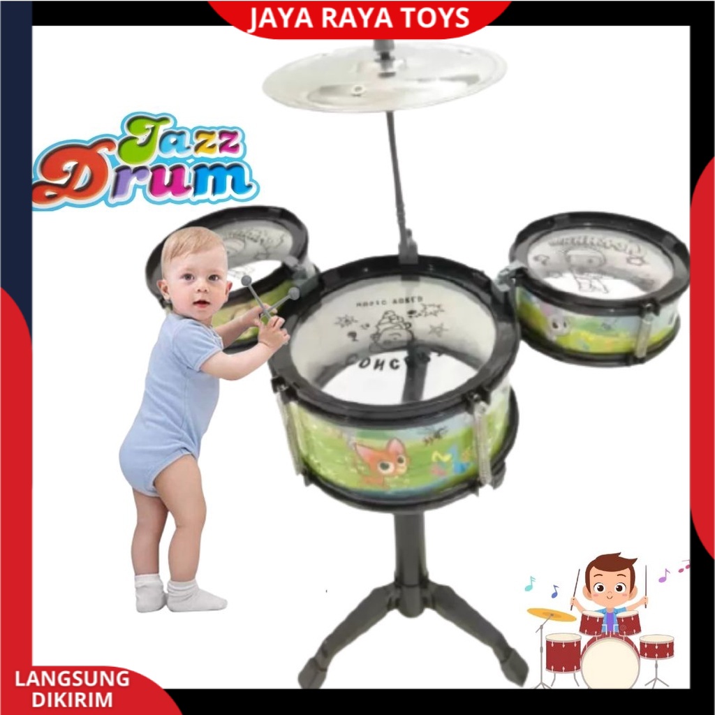 Mainan Edukasi Alat Music Anak Drum / Dram Mini Jazz set | Dram Kecil Set | Gendang Mainan Anak new