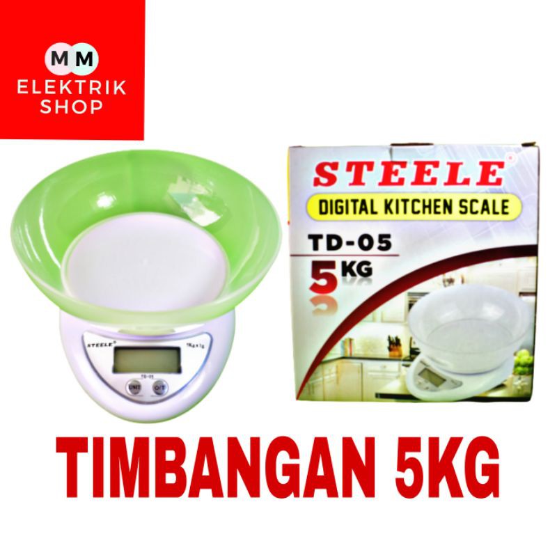 Timbangan Dapur Digital Kue Timbangan Dapur STEELE Timbangan Kue Timbangan Kitchen Scale Timbangan 5 Kg  STEELE