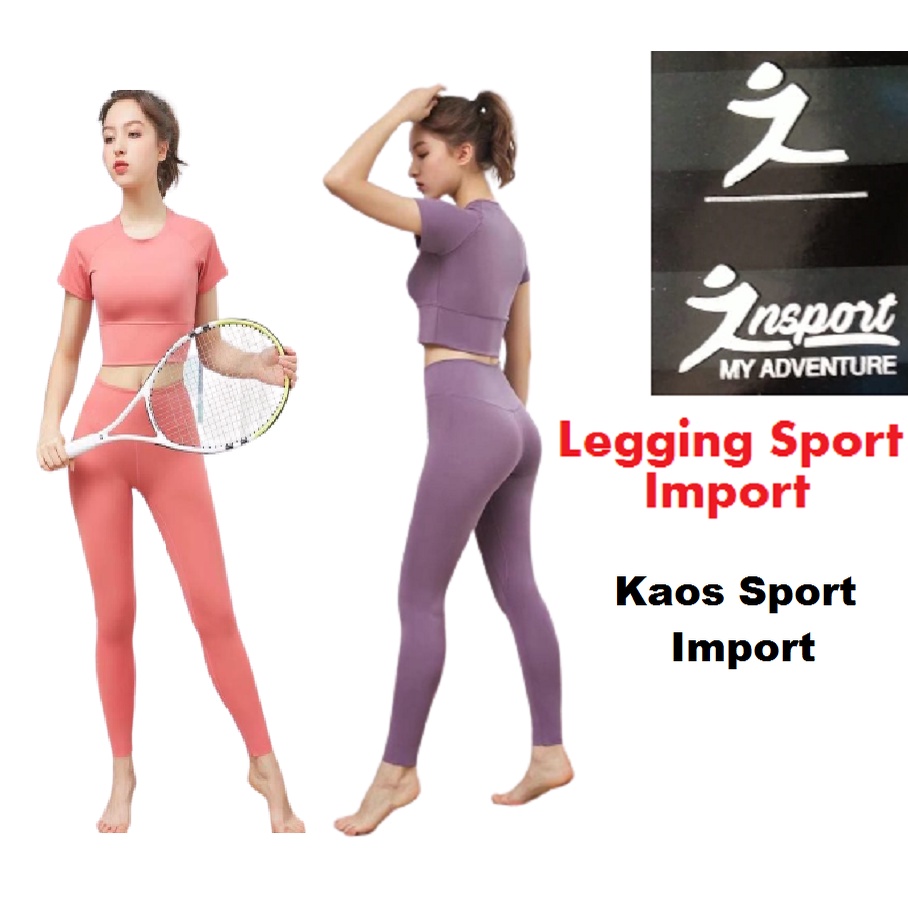 Legging Panjang Sport &amp; Baju Sport Gym Olahraga / Celana Panjang Senam &amp; Kaos Yoga WSM 601 &amp; 610