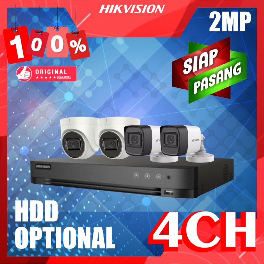 PAKET CCTV HIKVISION 2MP 4 KAMERA SIAP PASANG