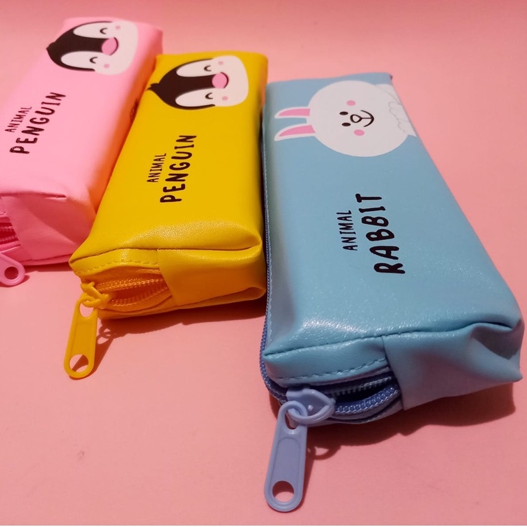 Tempat pensil Kain Karakter Animal / kotak pensil resleting Luci