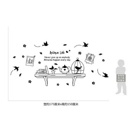 RELIZA WALLSTICKER / STIKER DINDING ANTIQUE LIFE DAPUR KITCHEN BINGKAI FOTO SANGKAR XL8199