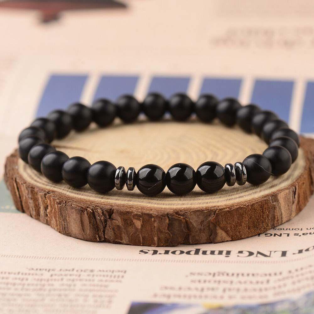 Gelang Agustina 7 Chakra Healing Balance Aksesoris Stretch Hadiah Wanita Pria Matte Yoga Bracelet