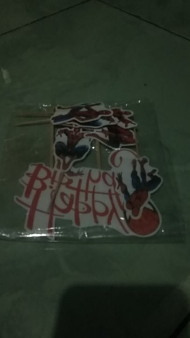 Topper Cake/cupcake, Hiasan Kue Ulang Tahun, Motif Spiderman