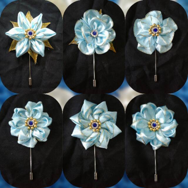 

Tuspin bunga pita satin list emas