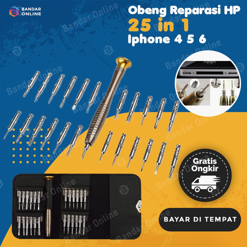 Obeng Hp Set Reparasi Torx 25 In 1 Iphone 4 5 6 | Shopee