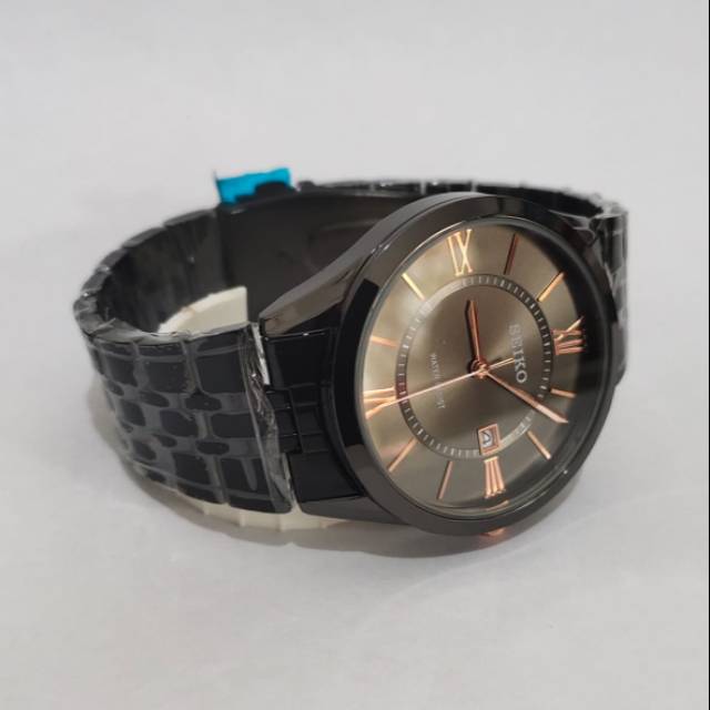 Jam tangan PRIA rantai warna HITAM FREE KOTAK KANCING