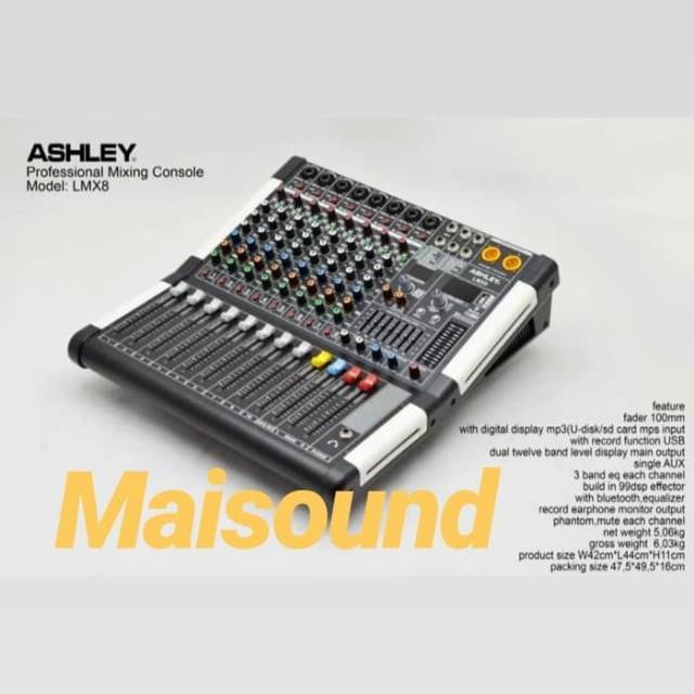 MIXER AUDIO ASHLEY LMX8 ORIGINAL LMX 8 CHANNEL GARANSI RESMI
