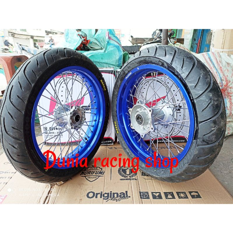 Paketan Velg Supermoto Yamaha WR155 WR 155 Sama Ban Tubles Tromol Ori WR 155 Pemasangan pas pnp Double bearing