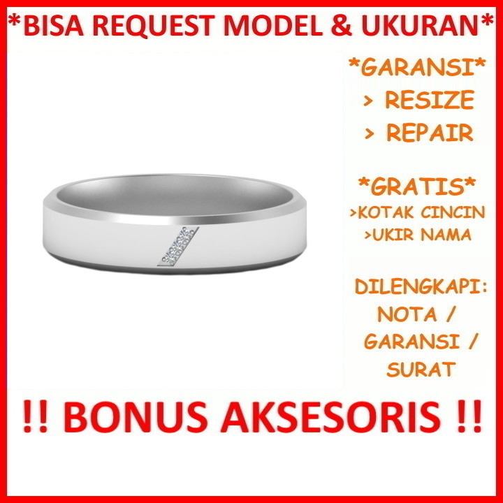 Gratis Tulis Ukir Nama Bisa Pesan Model Garansi Silver Asli Cincin Kawin Perak Nikah Tunangan Id427