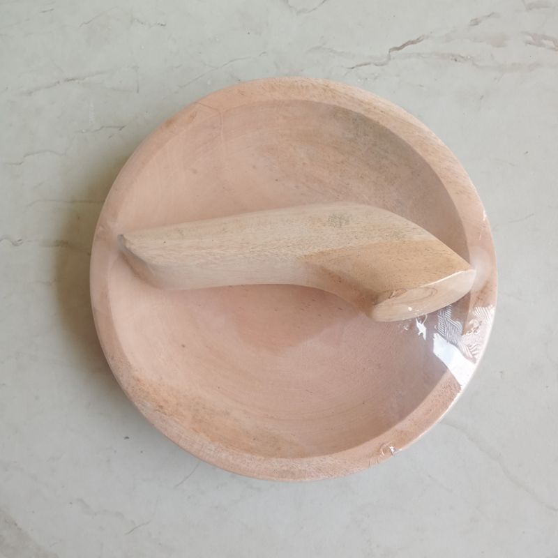 COBEK DAN ULEKAN BAHAN KAYU DIAMETER 20 CM