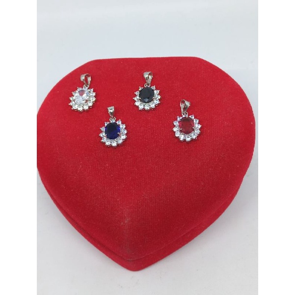 KALUNG PERAK ASLI SILVER 925 LAPIS EMAS/KALUNG ITALI SANTA+LIONTIN LADYDAY VARIASI WARNA MATA/KALUNG ASLI SILVER 925/FASHION WANITA