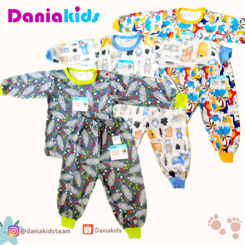 ARELLA 3 stel baju motif setelan panjang || ARELLA baju bayi motif size S M L