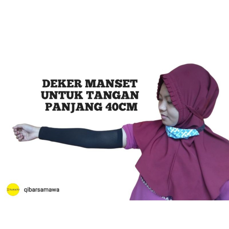 MANSET DEKER TANGAN LENGAN WARNA HITAM POLOS 40 CM