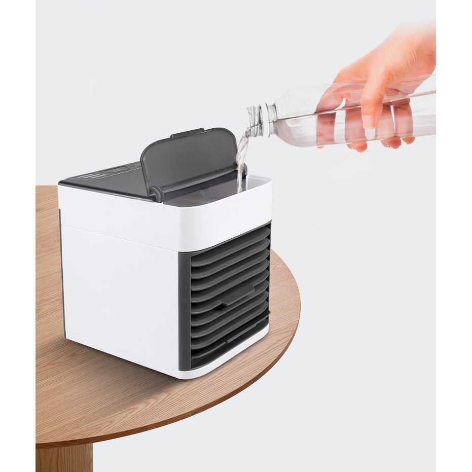 Kipas Air Cooler USB Mini Air Conditioner 7 Color LED Light Fan Pendingin Portable Ruangan Rumah