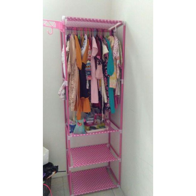 SQUARE CLOTH RACK/ RAK LEMARI SERBAGUNA TANPA COVER/ RAK SERBAGUNA - Cokelat