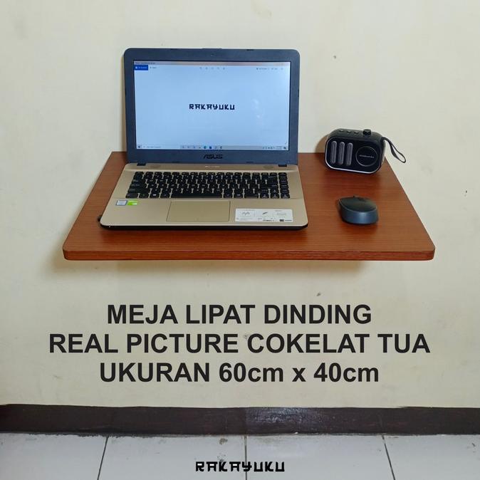 Meja Lipat Dinding, 1 Set Papan + Bracket Lipat, Murah Dan Kokoh