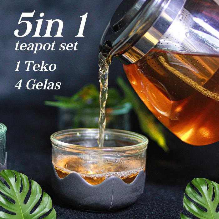 Pitcher Teko Teh Poci Kaca Terbaik Dengan Saringan Bening Kopi Tea Pot Kaca