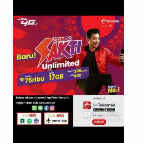 kartu sakti telkomsel 25gb + 17gb + unlimited youtube tiktok Instagram sosmed dll