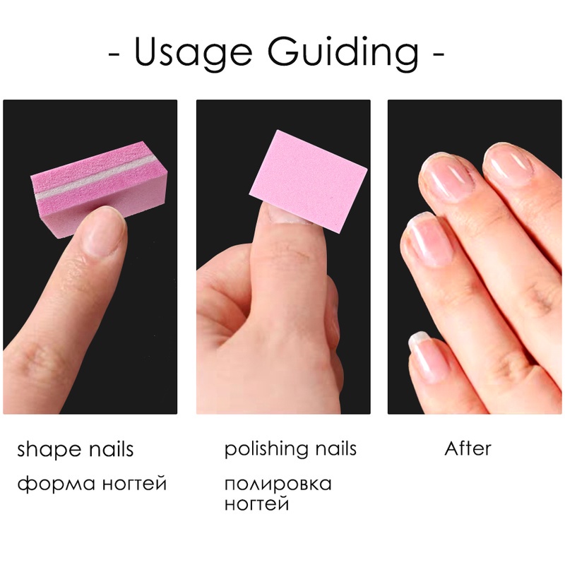 5pcs Spons Kikir Kuku Mini Bentuk Kotak Untuk Nail Art DIY