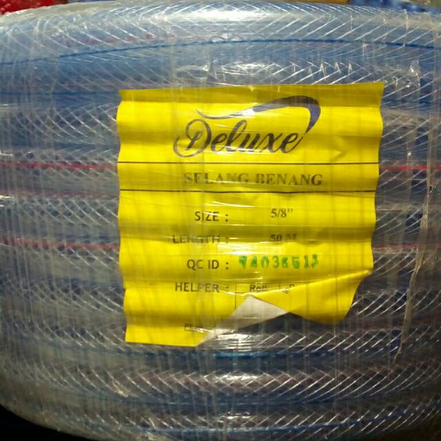 Selang Benang Deluxe Tebal 5/8&quot; 50M/SELANG TAMAN SELANG AIR KEBUN SAWAH/SELANG PERAIRAN/SELANG SERAT BENANG BENING TRANSPARAN BERKUALITAS