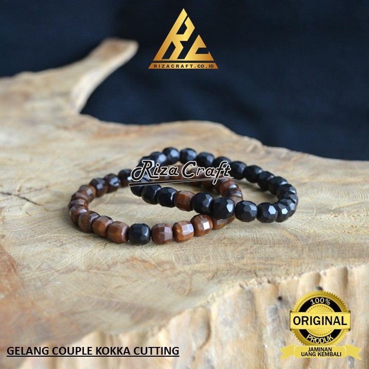 Gelang Couple Kayu Kokah Kokka Koka Kaokah Kaukah Asli Cutting Kristal