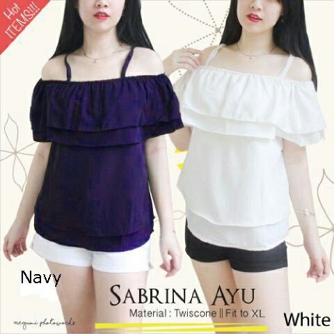 [Sabrina Ayu Var Warna RO] Blouse Wanita Twiscont Hitam/Navy