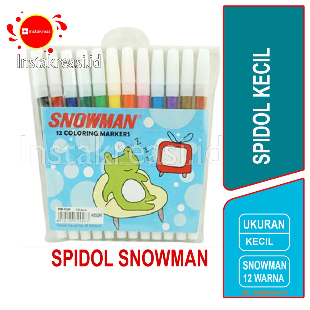 

SPIDOL SNOWMAN KECIL 12 WARNA