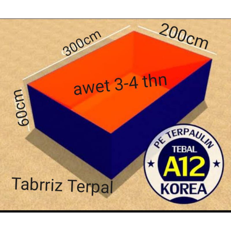 KOLAM TERPAL IKAN KOTAK BAHAN A12 IMPOR, KOLAM IKAN TERPAL KOTAK BAHAN A12 IMPOR, KOLAM TERPAL IKAN 