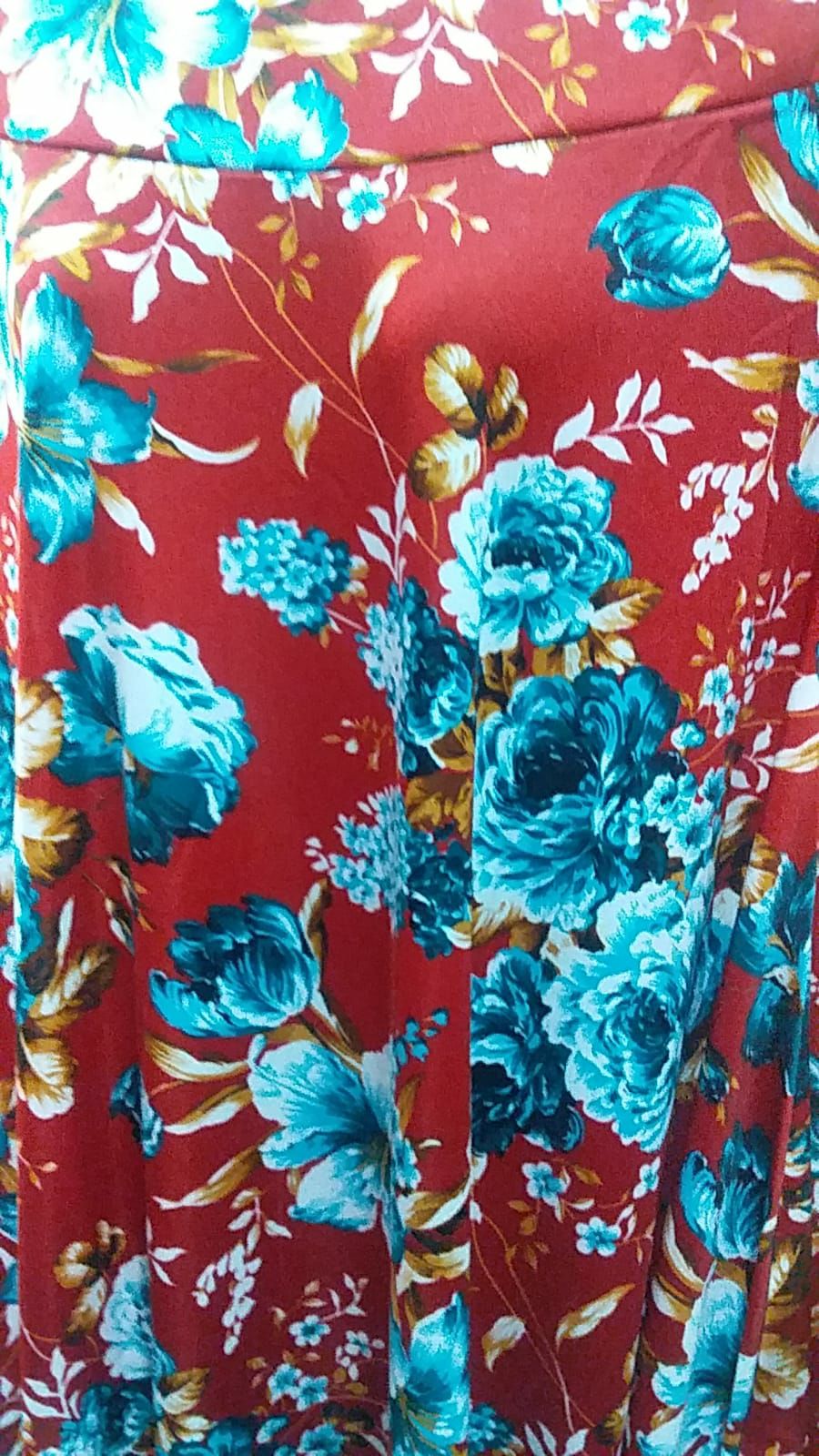 Daster Payung Bahan Jersey Motif Kembang [hitam, Navy, Abu-abu, Merah, Biru, Tosca]