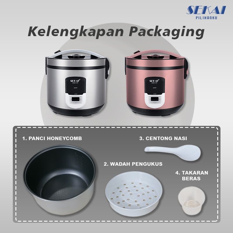 Rice Cooker Stainless Body Sekai Warranty