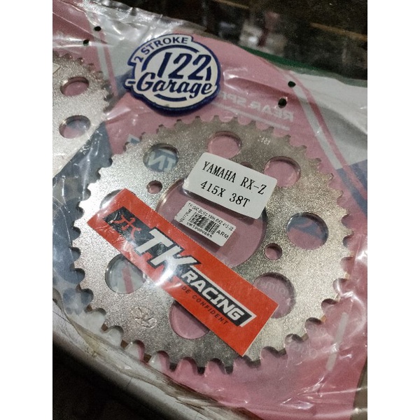 gear gir sprocket TK racing 415 30 31 32 33 34 35 36 37 38 39 40 yamaha rxz rzr rxking rx king rxs rxspecial yt115 jupiter z mx vega f1zr force1 4 lubang . tipis-Rxz 415-38