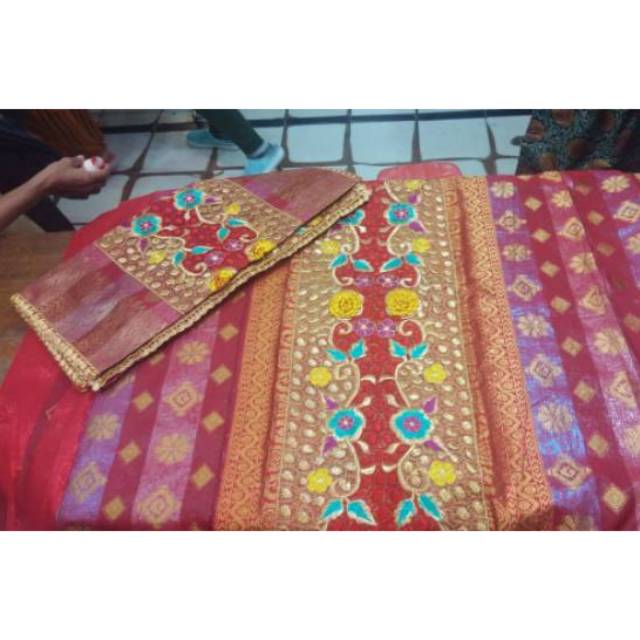 Songket mesin asli Palembang lepus jelly multi warna