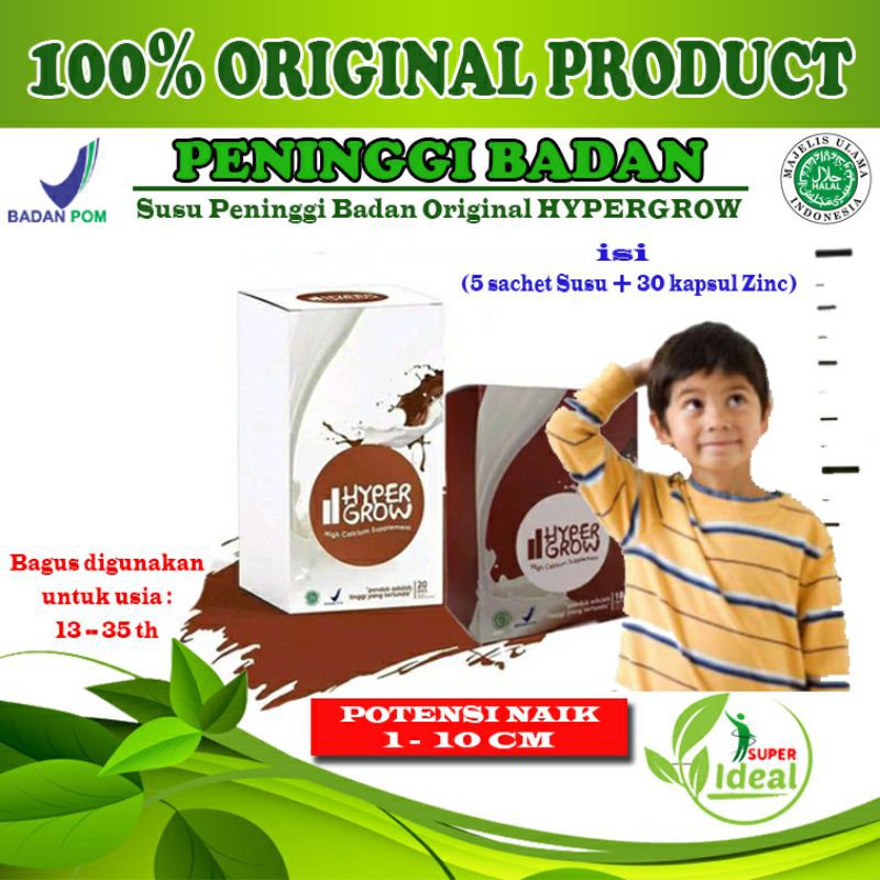 

HYPERGROW | Peninggi Badan | 13-35th | TERBUKTI AMPUH | 5susu+30zinc | ORIGINAL