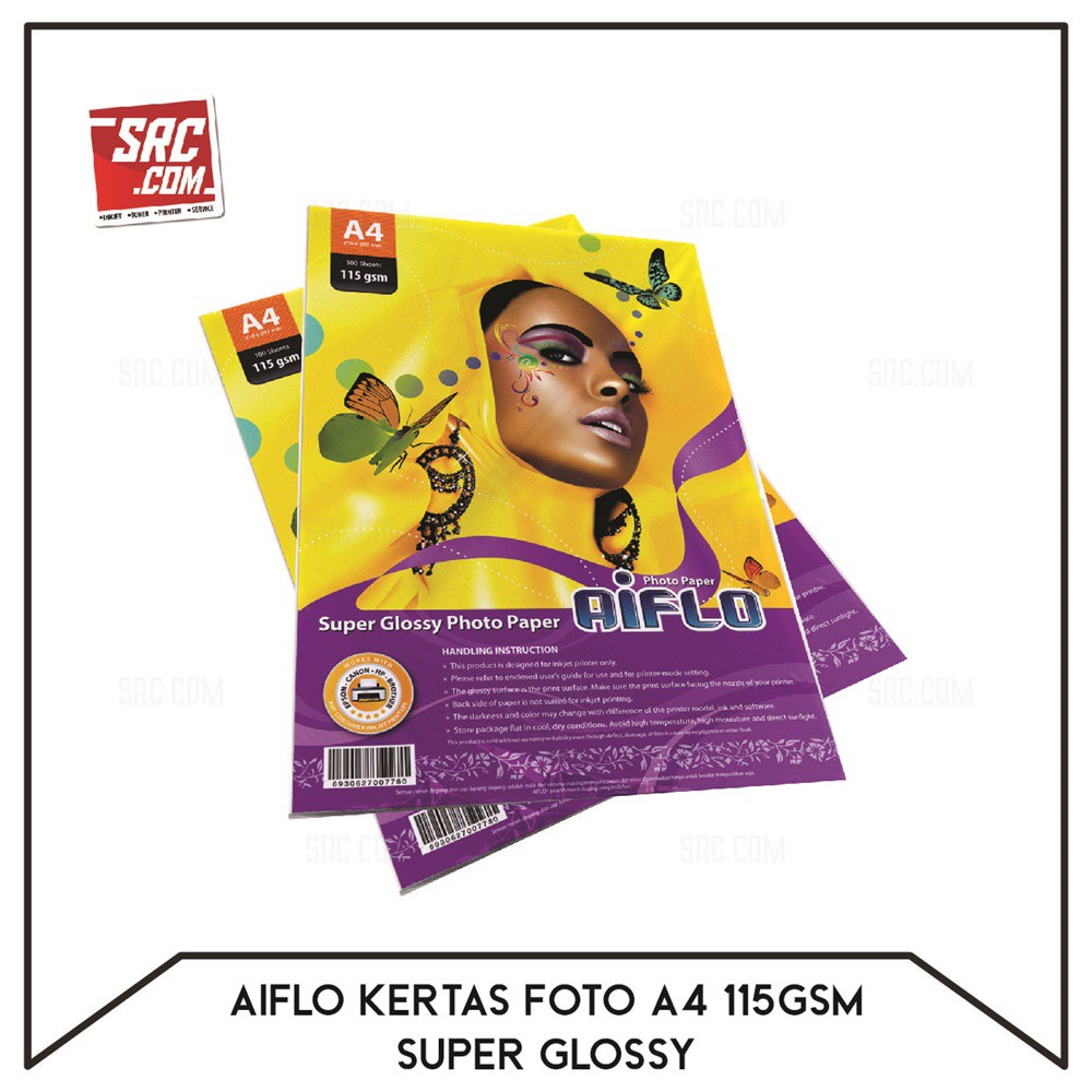 

Aiflo Kertas Foto SUPER GLOSSY A4 115Gsm 100 Sheets