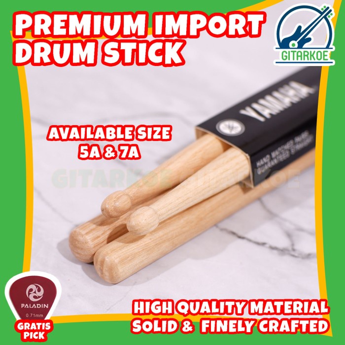 Stick Drum Import Ukuran 5A &amp; 7A High Quality Material Oakwood