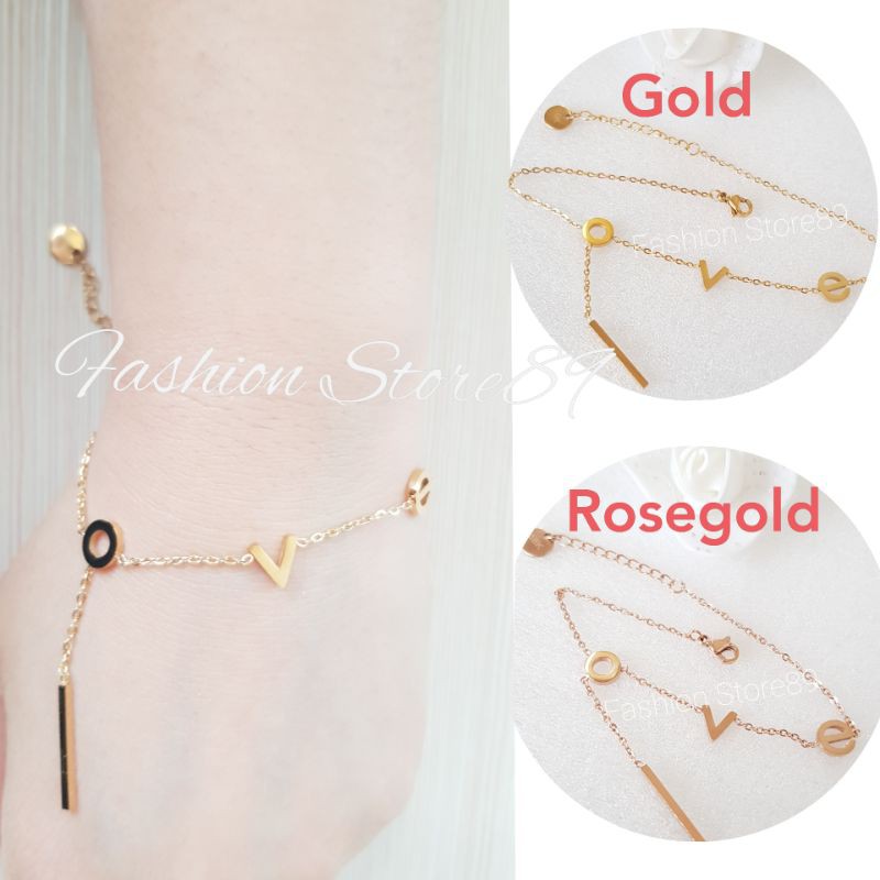 new Fashion impor gelang fashion titanium love jurai bestseller bestquality gold Rosegold Antikarat