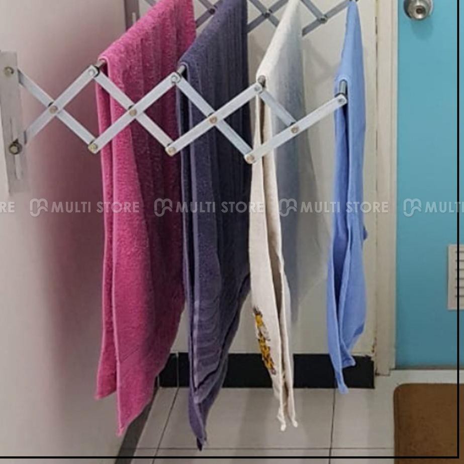 Terbaik Plbok Single Jemuran Dinding Lipat Stainless Steel Rak Baju Pakaian Jemuran Baju Gantungan Shopee Indonesia