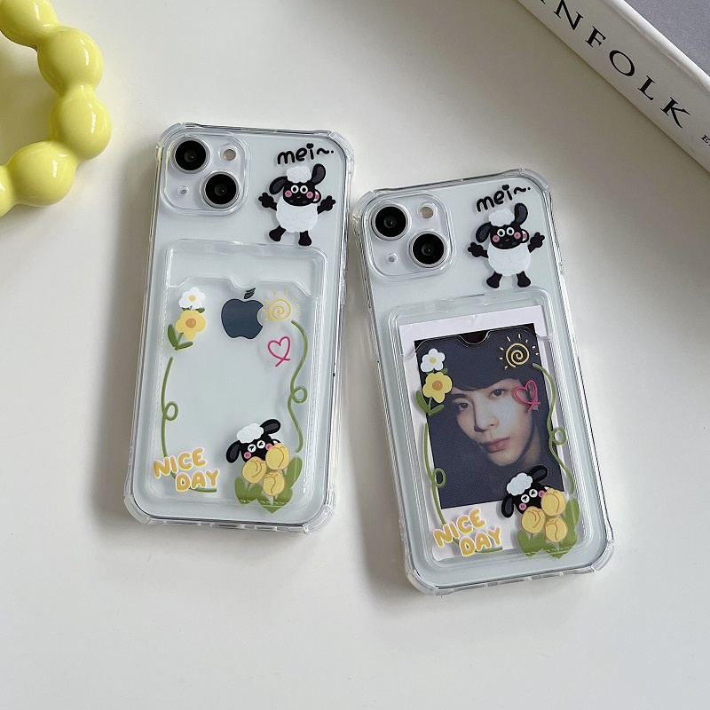 Soft Case Transparan Desain Kartun Domba sean Untuk iPhone 12 13 Pro MAX 11 X XR XS MAX