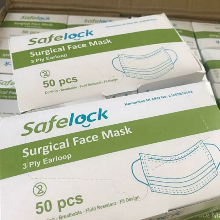 Masker Medis Murah Merk Safelock Earloop Kualitas Bagus