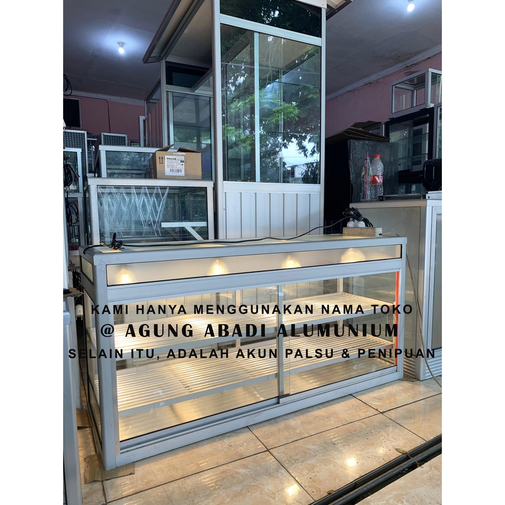Etalase / Showcase / Pemanas Ayam Fried Chicken 2 Rak 4 Lampu Big 100cm