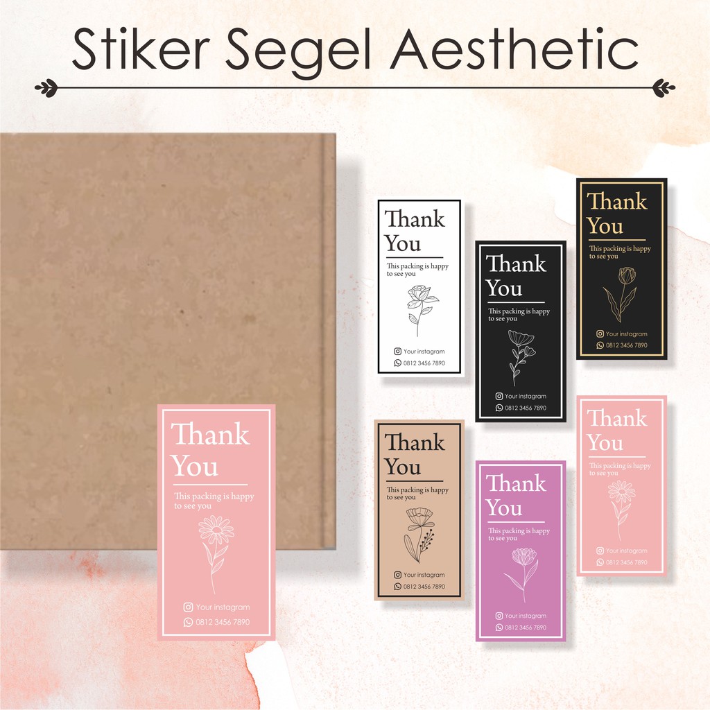 

(HARGA PER PACK) Stiker Segel Box Packaging Aesthetic