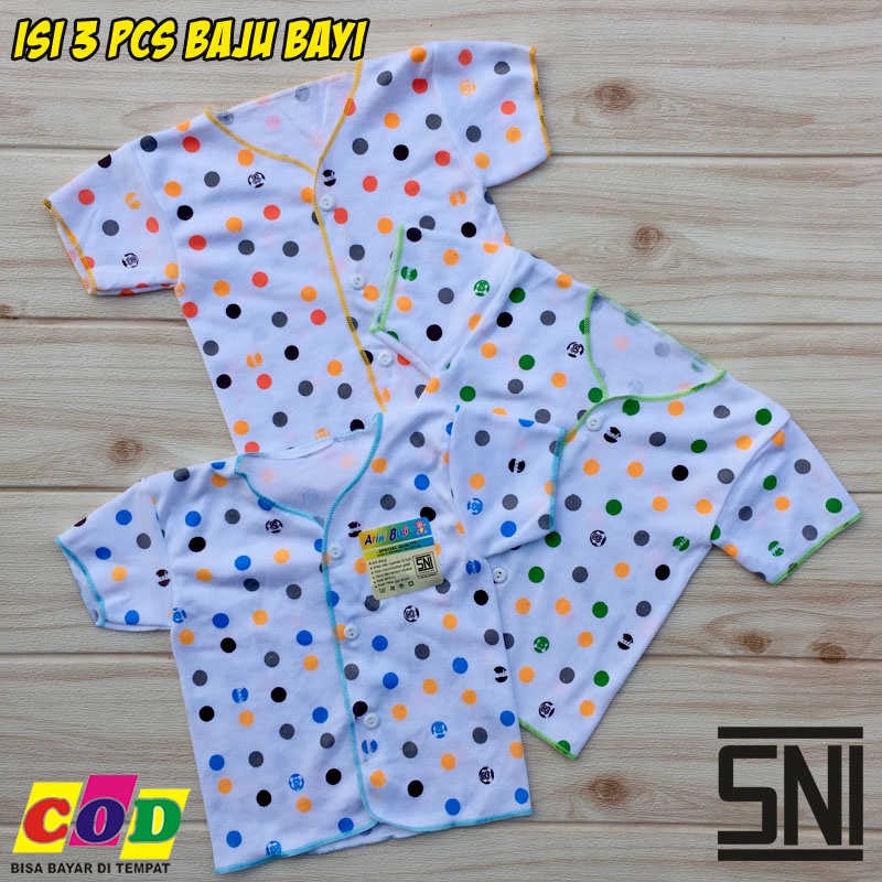 Ana Baby - Kualitas Premium Baju Bayi Baru Lahir Lengan Pendek Motif Polkadot