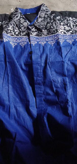 Terhitz Kemeja Panjang Pria Cowok Gatlemen Cowok Biru Navy Dongker Polos Formal Kantor Murah