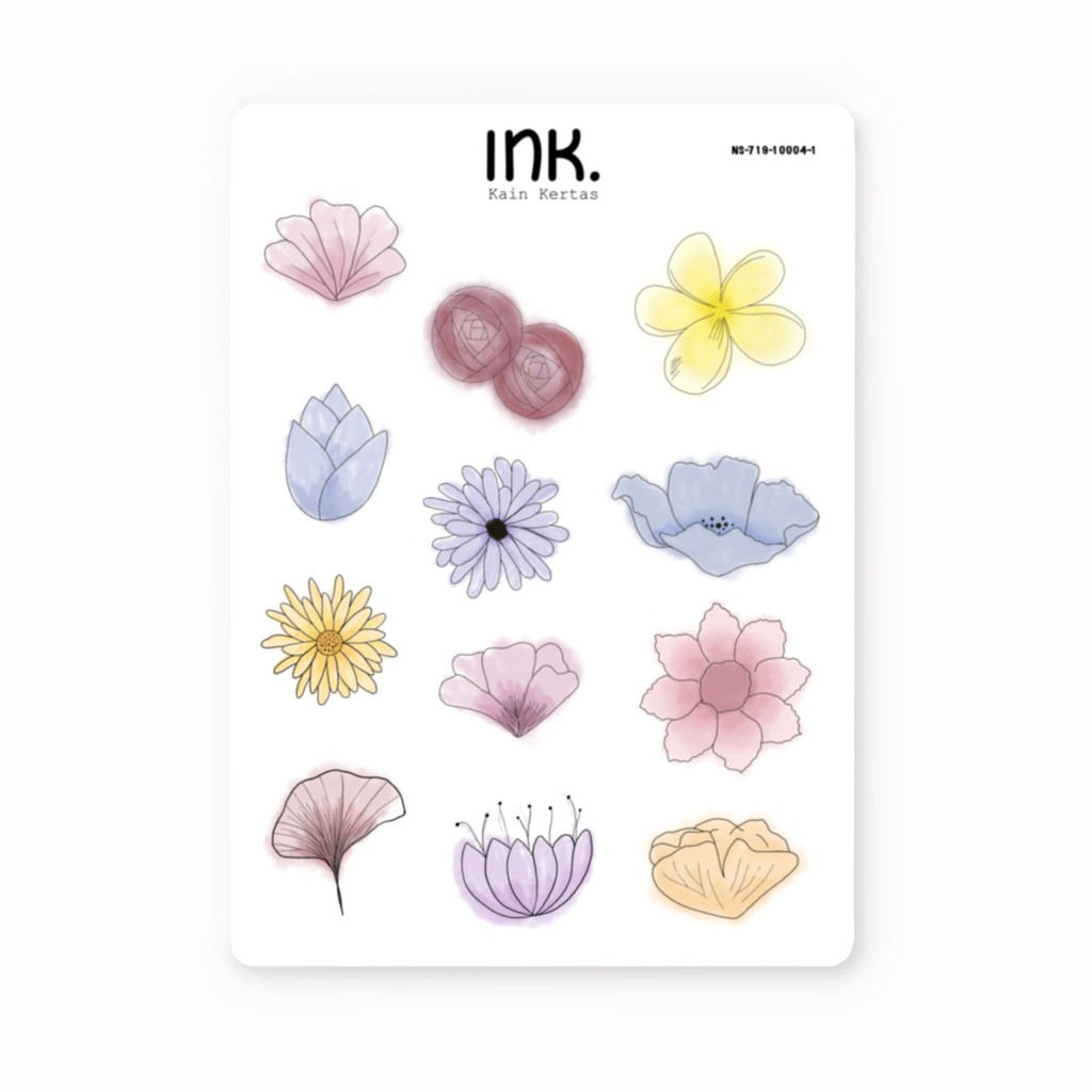 

Watercolor Flower Sticker - Journal & Decor Stiker (NS-719-10004-1)