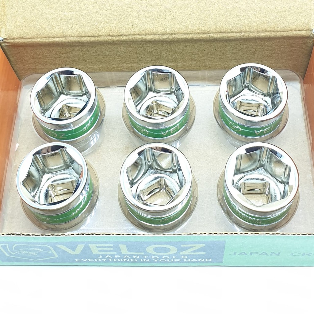 Veloz Premium 23mm Kunci Mata Sok Sock Socket 23mm 6PT 1/2&quot; Chrome Vanadium Steel